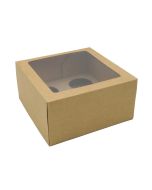 Caja para 4 Quequitos Kraft 17.5 x 17.5 x 8.6 cm C/2