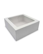 Caja Chica para Pastel Blanca 22 x 22 x 9.6 cm C/2