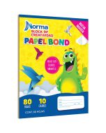 Block Papel Bond Norma 80 h. 10 Colores