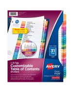 Índice Separador 31 Divisiones Avery 11129, Numérico, Pestañas Multicolor