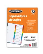 Indice Sep.12 Div. Wilson Jones P2458 Carta Tab Sin Numeracion