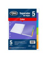 Indice Sep. 5 Div. Wilson Jones P6984 Plast.De Colores Carta