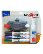 Marcador para Pintarrón Magistral Didáctico Bl/4 + Borrador y Líquido Limpiador