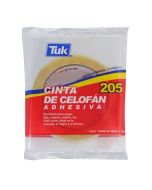 Cinta Adhesiva Celofán Tuk 205, 18 mm x 65 m.