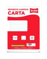 Hojas de Repuesto para Carpeta Scribe 3400, Raya, Carta, 100 h.