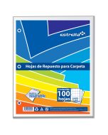 Hojas de Repuesto para Carpeta Estrella 0562, Cuadro Chico, Carta,100 h.