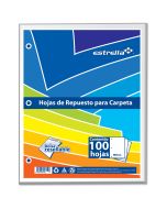 Hojas de Repuesto para Carpeta Estrella 0558, Blanco, Carta, 100 h.