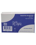 Tarjeta Blanca C/100 Royal 3 X 5\"