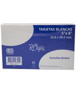 Tarjeta Blanca C/100 Royal 5 X 8\"