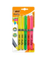 Marcatextos Bic Marking Grip Bl/5 Surtidos, Punta Cincel