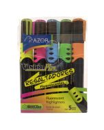 Marcatextos Azor Visión Plus Bl/5 Surtidos, Punta Cincel 