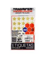 Etiqueta Estrella Transfer Gde. E60Es019 C/105 Oro Met. Autoadh.