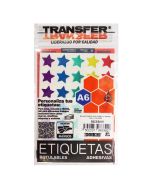 Etiqueta Estrellas Metálicas Transfer Grande C/105 Colores Surtidos