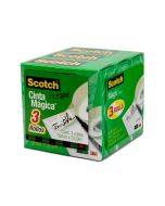 Cinta Adhesiva Mágica Scotch 810, 19 mm x 33 m. 3 Pack