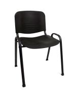 Silla de Visita sin Brazos Luxo L201PN, Plástico Negro, Apilable