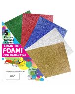 Foamy con Diamantina Confetti Carta C/5 Colores Surtidos