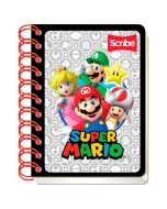 Libreta Pocket Espiral Doble O Scribe Mario Bros 0450 Raya 80 h. 10.5 x 14 cm.