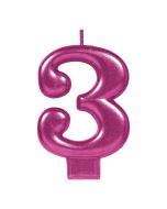 Vela P/Fiesta Granmark Numeral Rosa Bl/1