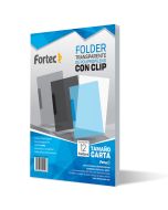 Folder con Clip Lateral Fortec Carta, Gris