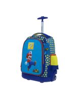 Mochila C/Ruedas Chenson Mb-66310-9 Mario Bros Azul Gde