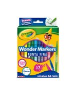 Plumones Crayola Wonder Marker C/12 Punto Fino, Lavables