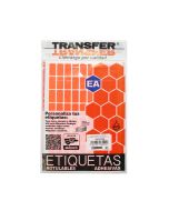 ETIQUETA FLOUREC. NARANJA TRANSFER EAF01325N 13 X 25 MM.