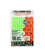 ETIQUETA FLOUREC. VERDE TRANSFER EAF01325V 13 X 25 MM.