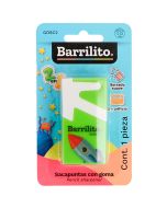 SACAPUNTAS PLASTICO BARRILITO GOSC2 ESPACIAL C/GOMA BL/1