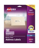 Etiqueta Inkjet Transpare Avery 8660 30/750 2.5 X 6.7 Cm 1 X 2 5/8\"