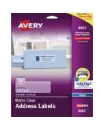 Etiqueta Inkjet Transpare Avery 8662 14/350 3.4 X 10.2 Cm 1 1/3 X 4\"