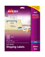 Etiqueta Inkjet Transpare Avery 8665 1/25 21.5 X 28 Cm Carta