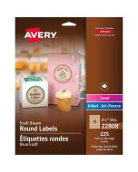 Etiqueta Las/Ink Avery 22808 25/ 225 6.35 X 6.35 2 1/2 Kraft