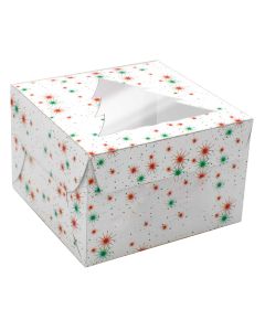 Caja para Quequitos Navidad Chispas 11 x 11 x 7 cm C/10