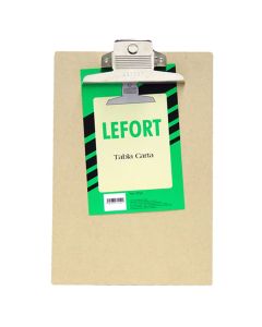 Tabla Agarrapapel Carta Lefort 0012 Fibracel C/Clip Metálico