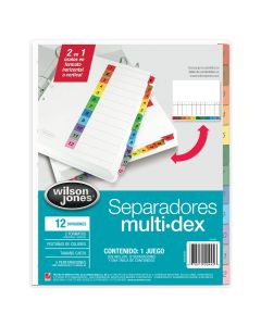 Indice Sep.12 Div. Wilson Jones P0445 Multidex Carta Numerados