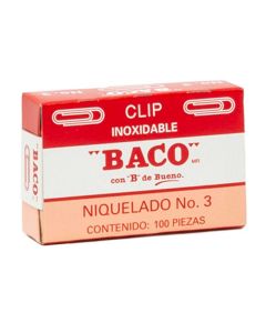 Clip Niquelado #3 Baco C/100