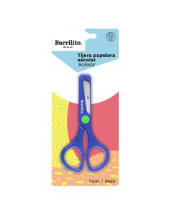 Tijera Escolar Plastica Barrilito B45 Punta Roma (12.5 Cm) Cubierta Pl