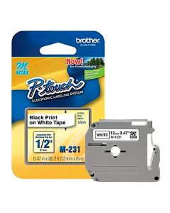 Cinta Rotulador Brother M231 1/2\" 12Mm X 8 M Negro/Blanco