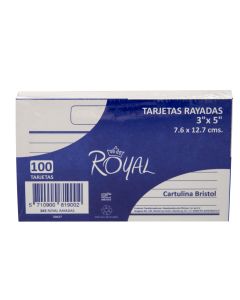 Tarjeta Rayada C/100 Royal 3 X 5\"