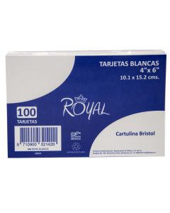 Tarjeta Blanca C/100 Royal 4 X 6\"