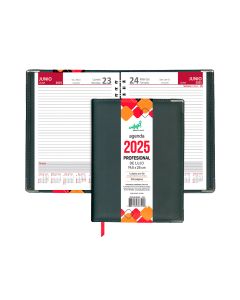 Agenda Profesional de Lujo Negra Hazel 367-90 19.5 x 25 cm 