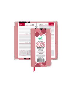 Agenda Bolsillo de Lujo Rosa Hazel 358-21 10 x 17.5 cm 