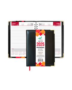 Agenda Profesional de Lujo Negra Hazel 367-84 19 x 25 cm, Página x día