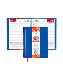 Agenda Profesional de Lujo Azul Hazel 367-06 19.5 x 25 cm, Página x día