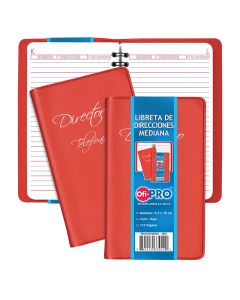 Libreta Direcciones Hazel 3330-11 Mediana 9.3 X 15 Cm Rojo