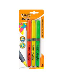 Marcatextos Bic Marking Grip Bl/3 Surtidos, Punta Cincel