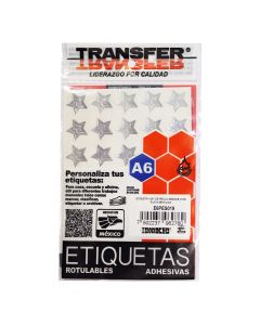 Etiqueta Estrella Transfer Gde. E6Pes019 C/105 Plata Met. Autoadh.