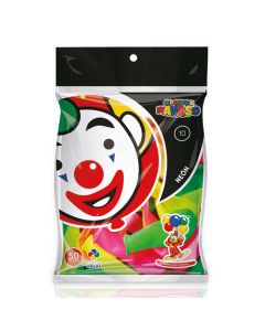 Globo Redondo Payaso Num.10 Bolsa C/50 Surtido Neon