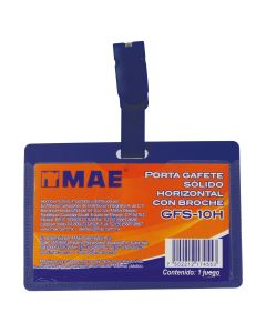 Porta Gafete Plastico Mae Gfs-10H Solido Horiz. 9 X 5.5 Cm C/50 Jgos