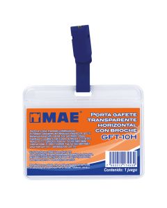 Porta Gafete Plastico Mae Gft-10H Transp.Horiz 9 X 5.5 Cm C/50 Jgos